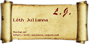 Lóth Julianna névjegykártya